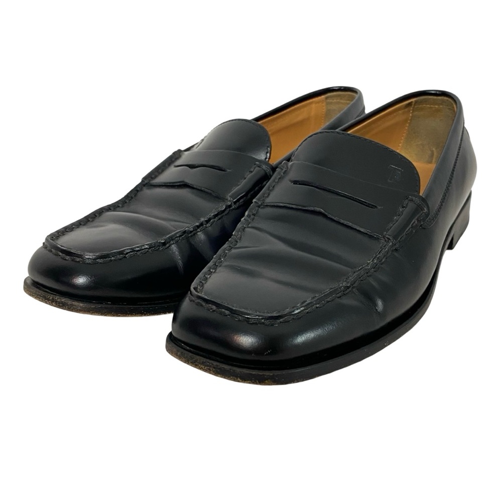 Tod’s Loafers Womens Size 5.5 Black Tods Leather Preppy Shoes Slide On - Picture 4 of 16